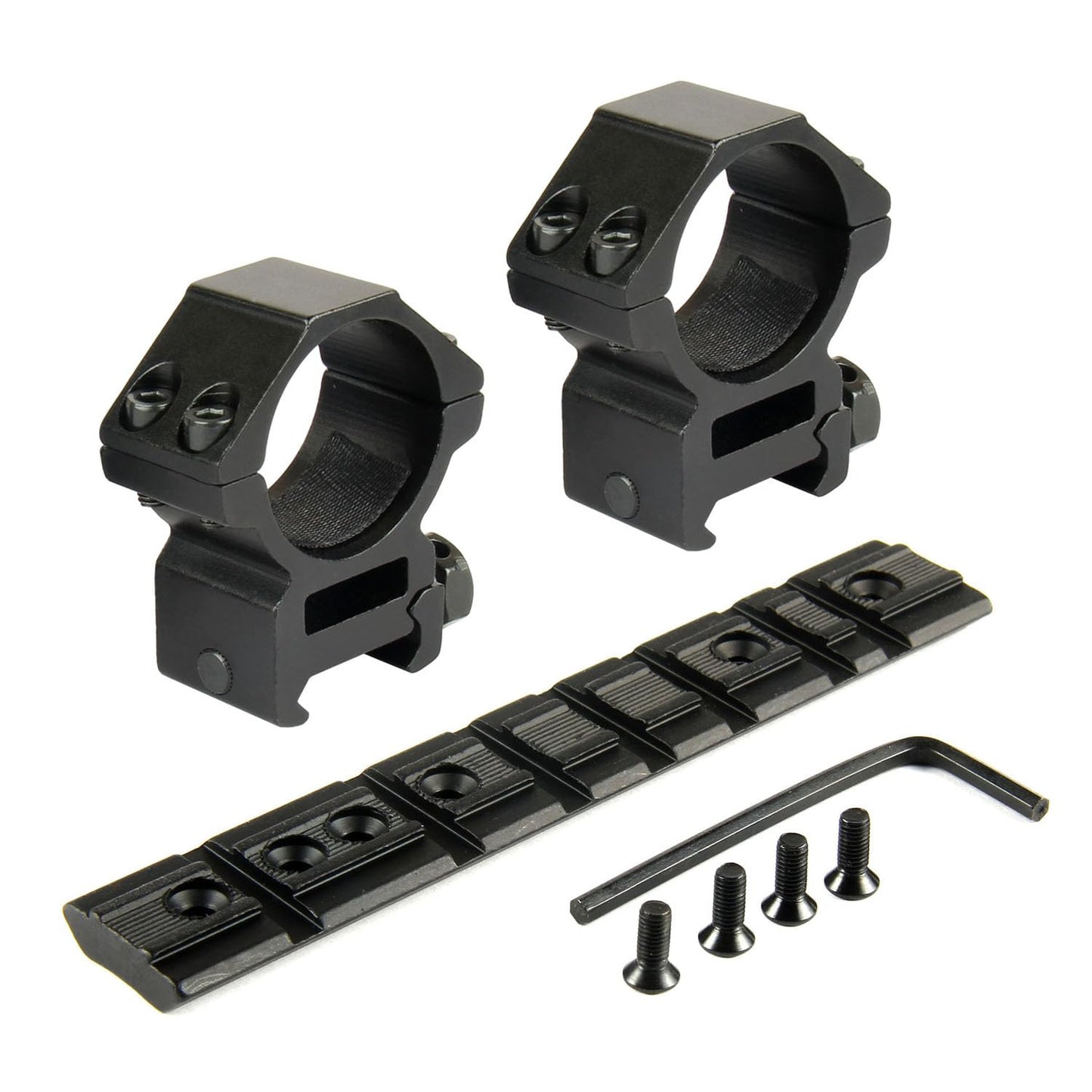 TACFUN Ruger 10/22 Rail Mount for Picatinny/Weaver + 30mm Scope Rings Set
