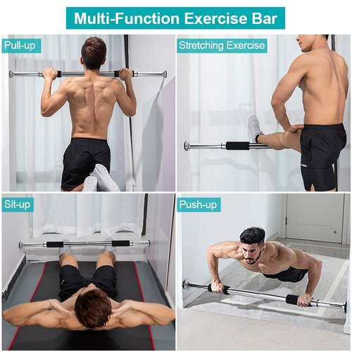 Doorway Pull Up Chin Up Bars for Doorway, Adjustable 24.5 to 36 Inches Upper Body Workout Rod Heavy Duty Home Gym Exercise Fitness Door Exercise Bars