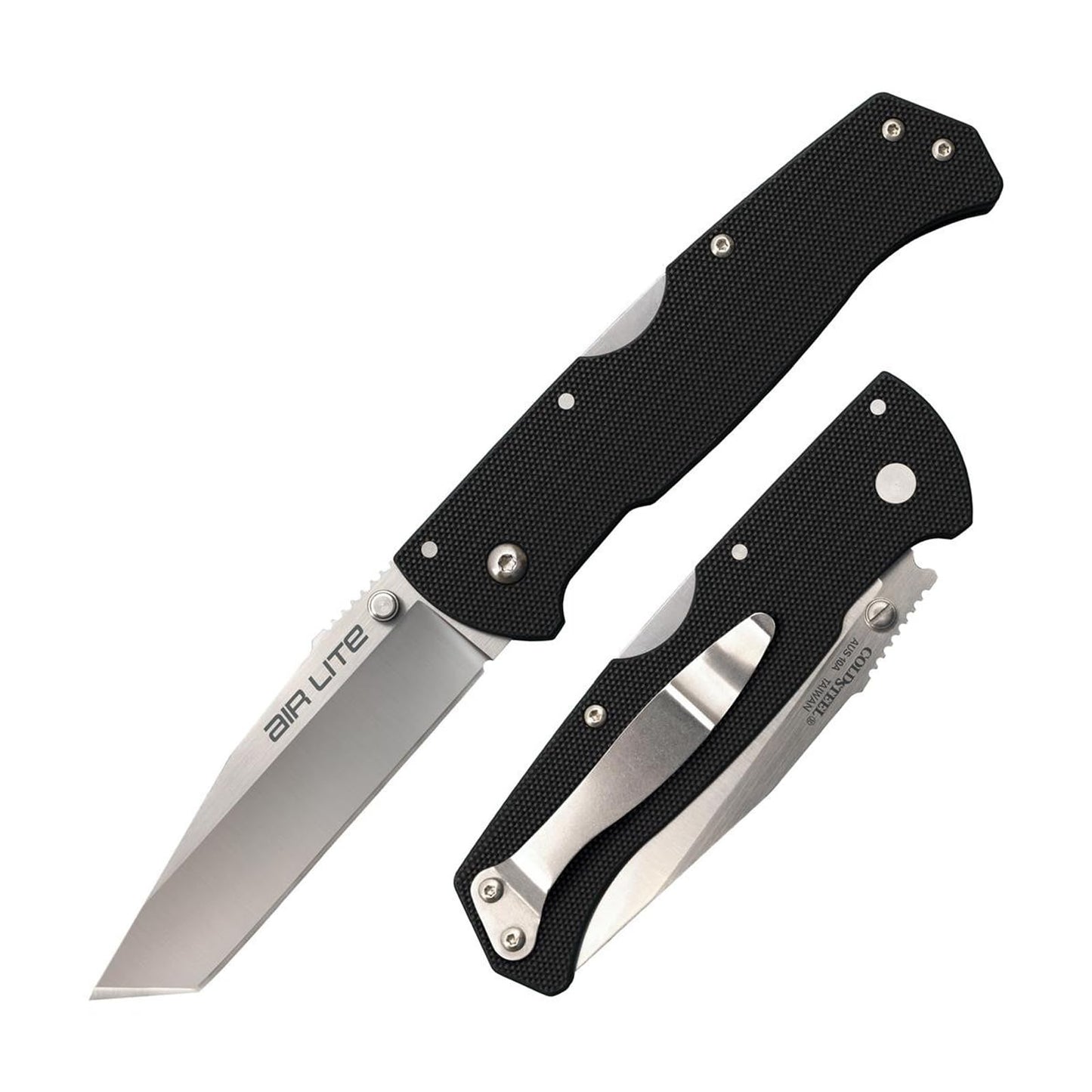 Cold Steel Air Lite 3.5" AUS10A Tanto Point Blade 4.5" G-10 Handle Everyday Carry Compact Pocket Folding Knife, Boxed