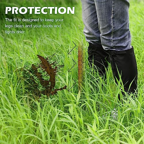 Breathable Leg Gaiters for Yard Work - 620D Oxford - Black