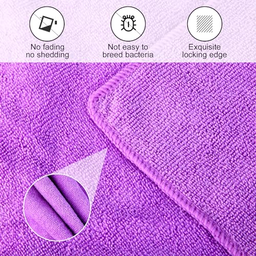 Microfiber Gym Towel Set - 3 Pack Soft Quick-Drying Towels - Grey, Blue, Purple