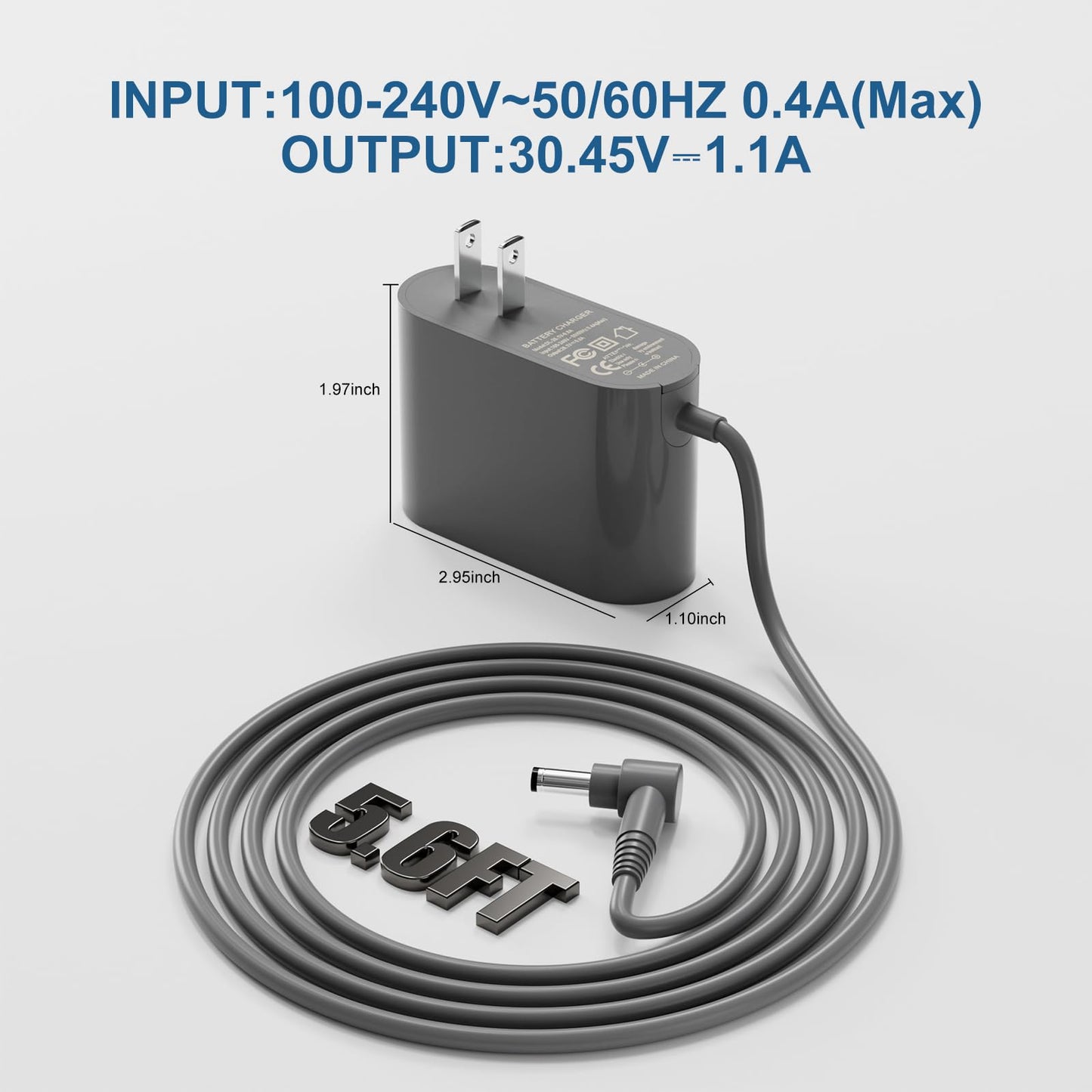 30.45V Cordless Vacuum Cleaner Charger Compatible with Dyson V10 V11 V15 V12 Cyclone Animal Motorhead Absolute Trigge Replacement SV12 SV14 SV15 SV16 SV20 SV22 Power Cord 217160-02 969350-02 969042-01