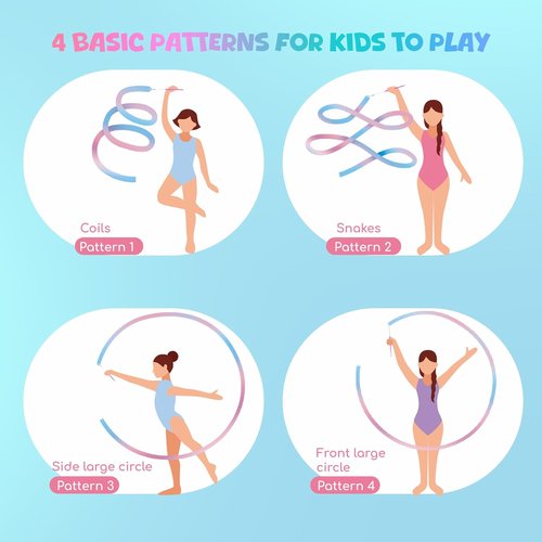Gymnastics Ribbon 2 Pack - Colorful Dance Bands with Sticks for Kids | Vibrant Rainbow Streamers for Parties & Play
