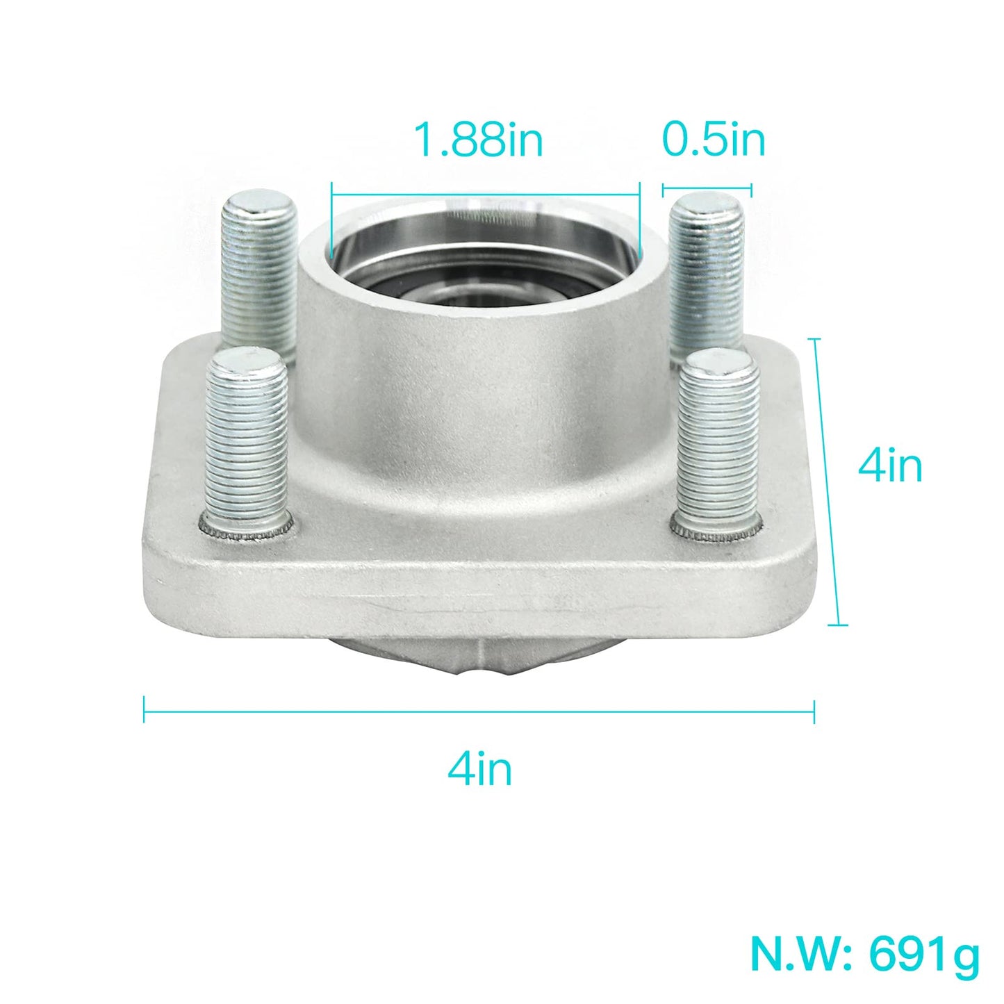 2 Pcs Golf Cart Front Wheel Hub Assembly for G2/G8/G9/G14/G16/G19/G22/G29 Drive, Replace OEM#JG5-WF511-10-00,JG5-WF511-00