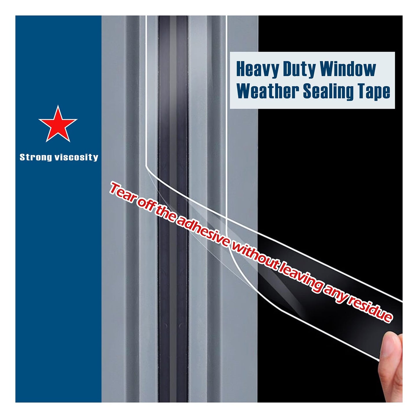 Transparent Weather Sealing Tape, 3-Inch x 85FT, Clear Draft Isolation Sealing Film - Clear Draft Stopper Adhesive Tape for Doors, Windows and Shower Glass Gaps