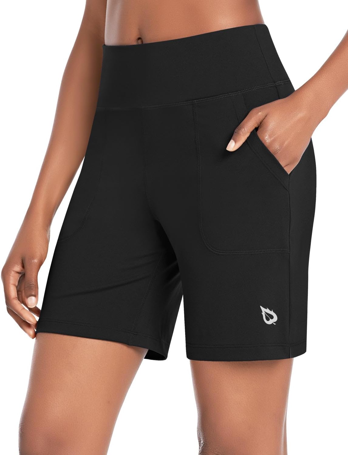 Baleaf Bermuda Shorts for Women - High Waisted 7'' Athletic Workout Shorts with 3 Pockets