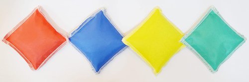 GSi Mini Bean Bags & Rainbow Play Parachute Set - 12 Pack for Kids' Physical Education & Outdoor Fun