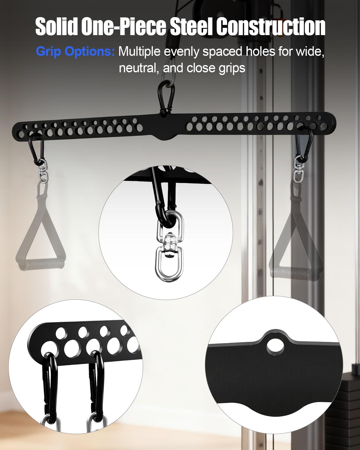 Multi-Grip LAT Pulldown Bar for Home Gym, Lat Pull Down Attachment