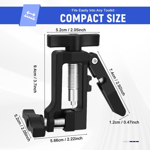 2-in-1 Hose Cutter & Needle Driver Tool for Bicycle Hydraulic Brake Repair, Lightweight Aluminum Alloy with Plastic Handle, MTB Road Bike Oil Line Cutting and Fitting Installation Tool