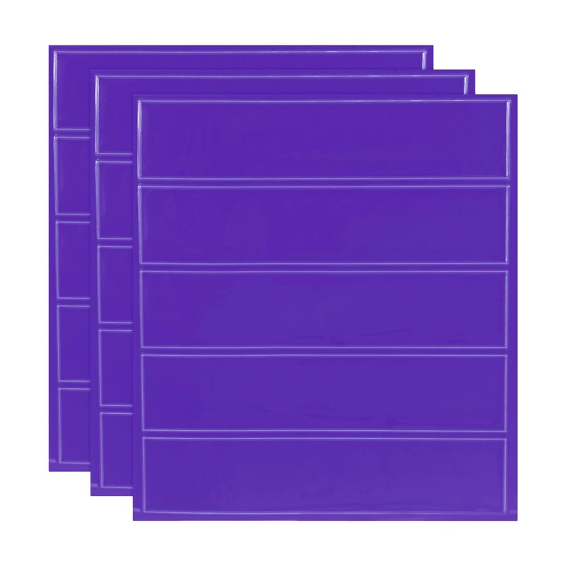MECCANIXITY Reflective Stickers, Waterproof Adhesive Night Warning Sticker 4.5" x 1" High Visibility Safety Reflector Tape Strips for Backpacks Bikes Helmets (Purple, Pack of 3)