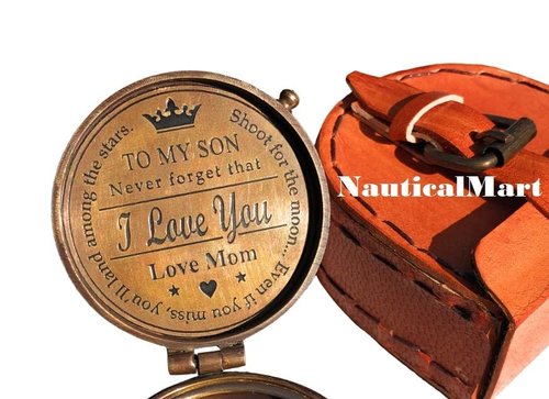 Personalized Brass Compass Gift to My Son - Compass for Anniversary, Birthday, Graduation Day, Confirmation Gift, Valentine Gift, Parting Gift, Sailor Gift