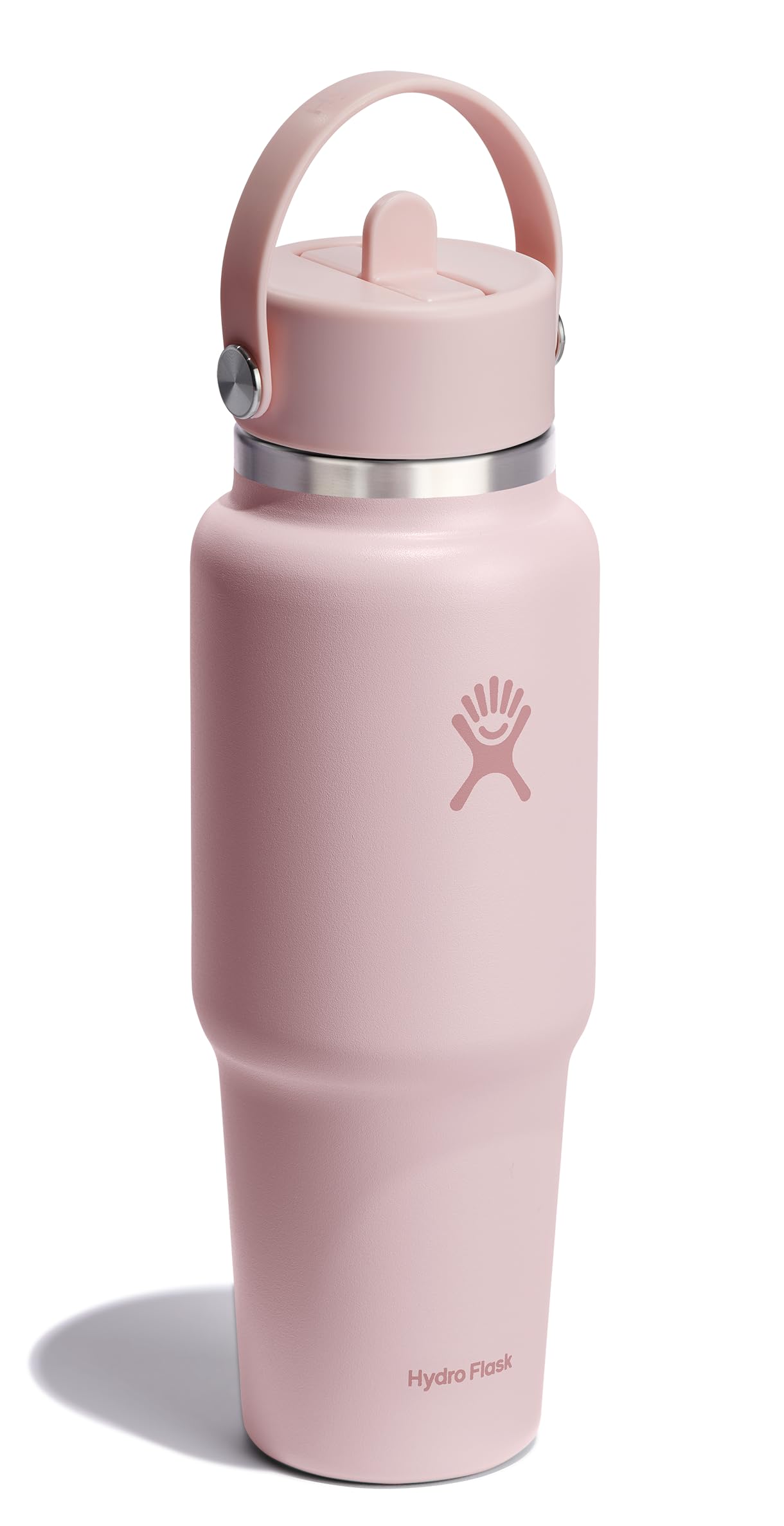 Hydro Flask Travel Water Bottle - Insulated Stainless Steel - Wide Straw Lid, Non Spill, Leakproof in 32 Oz Trillium Pink