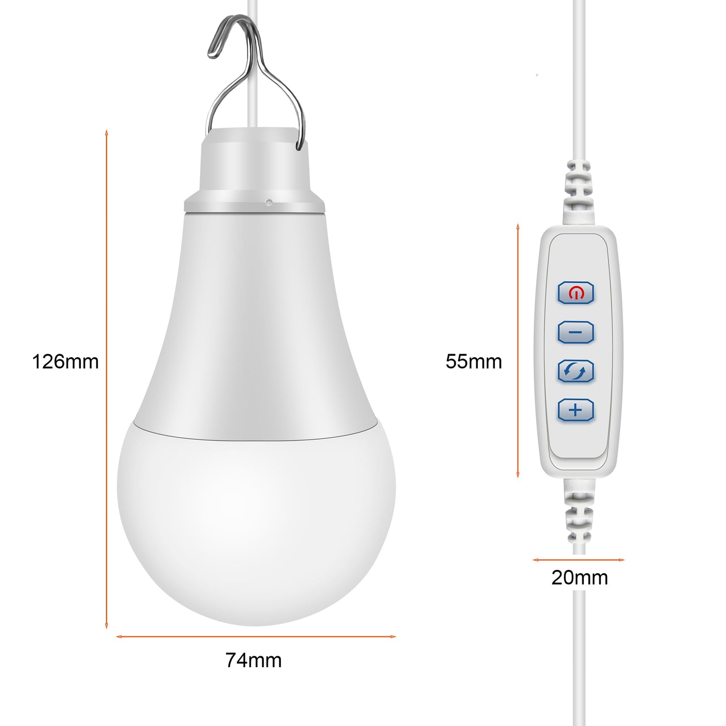 USB LED Camping Light 10W,Portable LED Bulb for Camping Garage Warehouse Car Truck Fishing Boat,Outdoor Emergency Light,Children Bed Room White