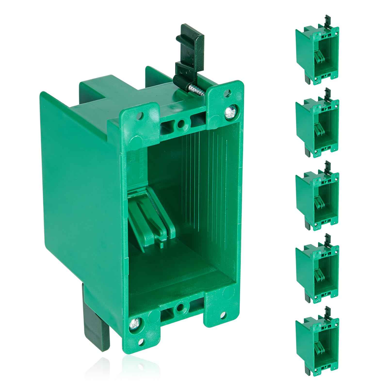 CycevSun 6 Pack Electrical Outlet Box Old Work 1 Gang, Plastic Remodel Drywall Junction Boxes, UL Listed