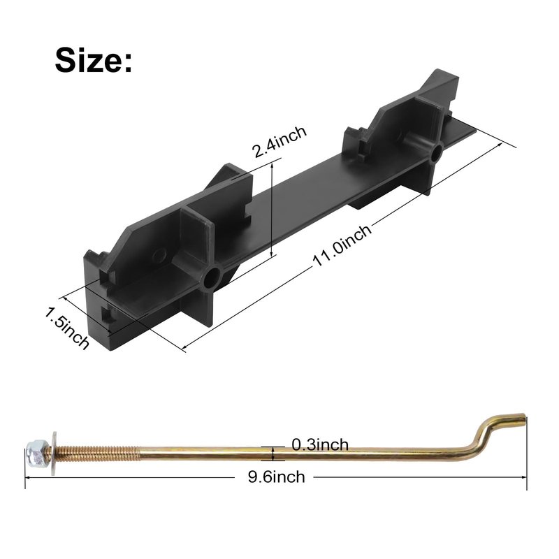 Roykaw Golf Cart 48V Battery Hold Down Plate and Rods Kit for EZGO TXT & RXV 2014-Up Electric Golf Cart, OEM# 612867, 01101-G01