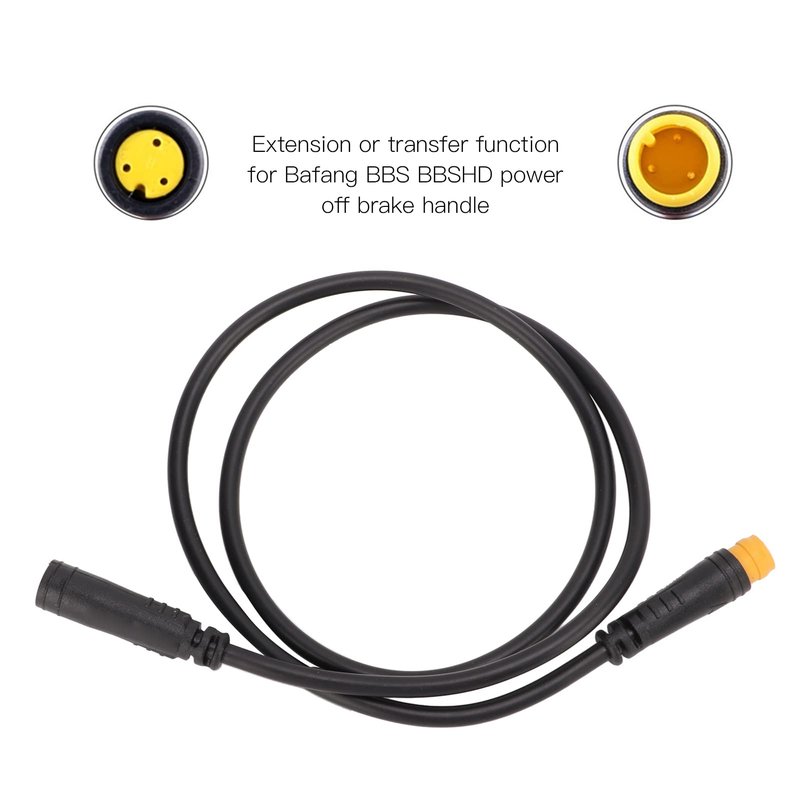 Extension Cable, 3Pin Connector for BBS Throttle Brake Handle Cable Electric Bike Modification DIY Cycling Project Accessory (Male to Female)