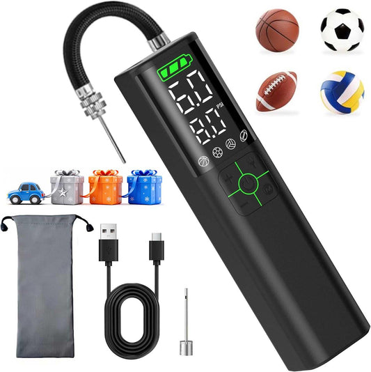 Calmara Z10 Electric Ball Pump for Sport Ball,2000mAh 15 PSI Portable Automatic Air Pump Fast Ball Inflator,Precise Pressure Gauge for Basketball Football Volleyball Soccer Easter Basket Stuffers Gift