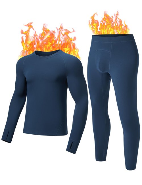 gagli Thermal Underwear for Men: Micro-Fleece Lined Base Layer, Midweight Thermal Long Johns, Soft Warm Top and Bottom Set for Cold Weather 32-50℉