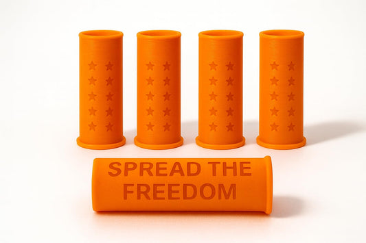 TechStudio3D 12-Gauge Dummy Rounds – Durable & Reusable Snap Caps for Safe Dry Practice (Orange – 5 Pack)