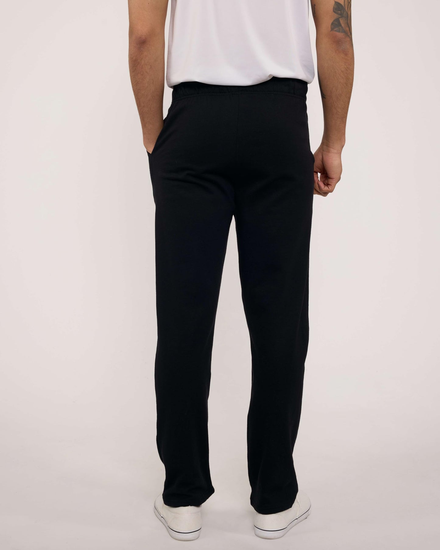 Real Essentials 3 Pack: Men's Tech Fleece Athletic Casual Open Bottom Sweatpants with Pockets (Available in Big & Tall)