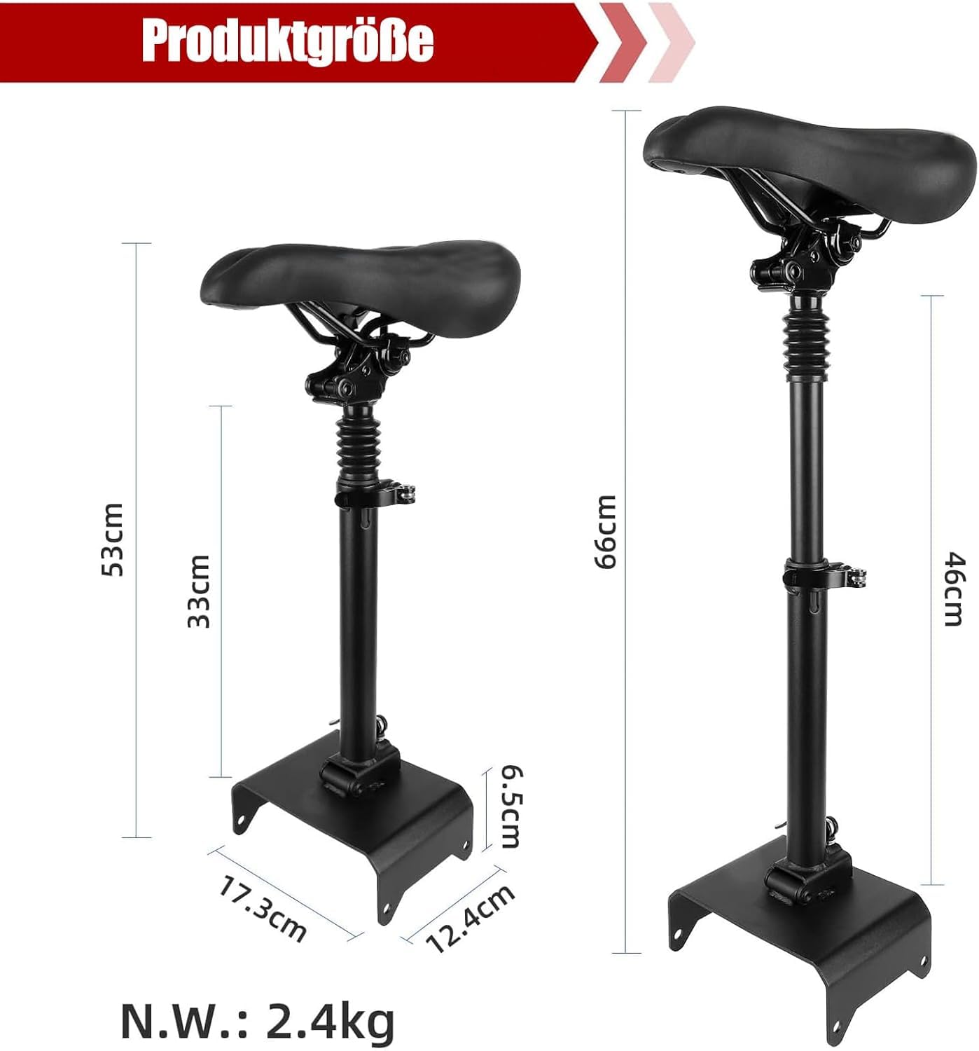 Yungeln Electric Scooter Seat Saddle,Adjustable Height Double Damping Comfortable Saddle Compatible with Ninebot Max G30 Electric Scooter