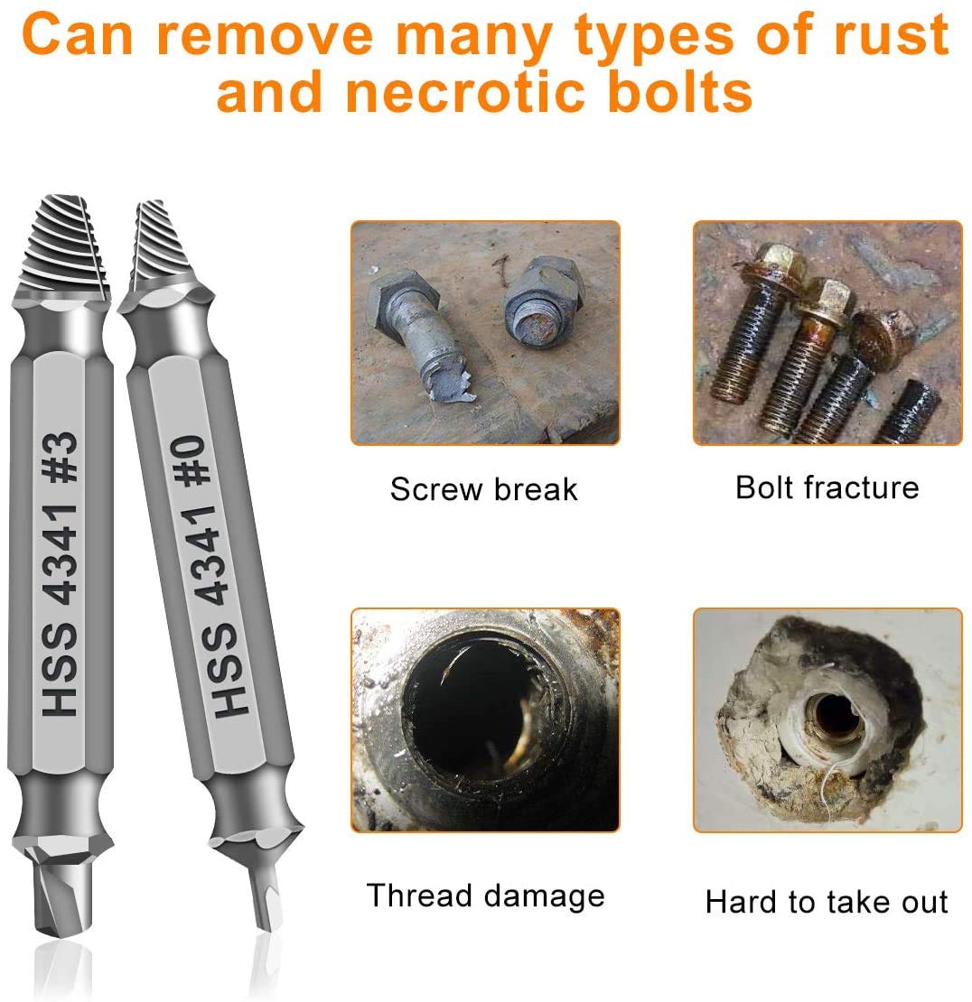 Gifts for Men,Damaged Screw Extractor Set,Christmas Stocking Stuffers for Adults Men Him,Mens Gifts for Dad,Husband,Stripped Screws Bolt Drill Bit Tools for Easy Removal of Rusty Broken Screw