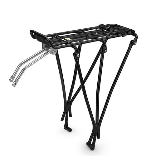 Flexzion Adjustable Bicycle Carrier Rack, 110lb Capacity, Black - Back Bike Cargo Rack, Aluminum Rear Seat Post Bike Rack Caddy for 26-28 Inch Wheels with Hardware Included
