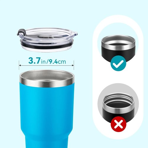 UWSTE 2Pack Replacement Lids Compatible with Hydro Flask Tumbler 40oz 32oz, Splash-Proof, BPA Free Replacement Reusable Tumbler Cover