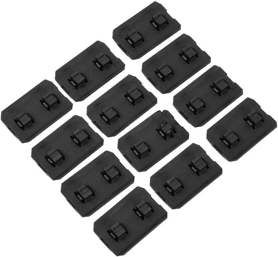 Skiennix Lightweight Ergonomic Polymer Rails - Pack of 12 | Sleek Black Design for Easy Handling