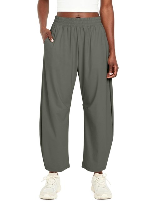 Ugerlov Womens Barrel Ankle Pants Quick Dry Lightweight Hiking Pants Wide Leg Baggy High Waisted Trousers with Pockets, Grey S