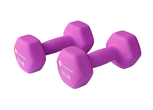 GYMENIST Pair of Dumbbells Set of 2 Soft Non Slip Grip Dumbbells Pair Covered with Neoprene (10 LB), G306-10