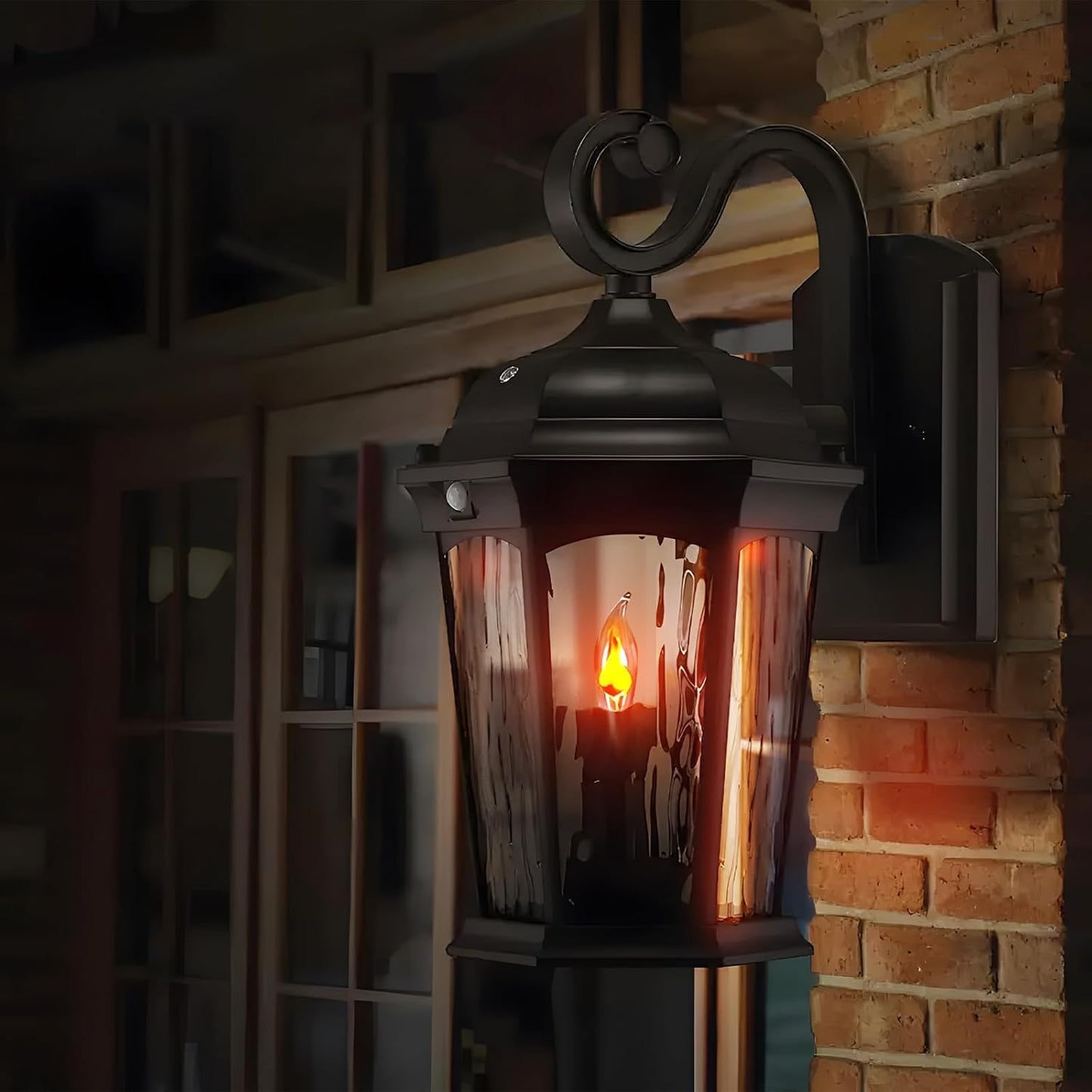 Hompavo Upgraded Flame Light Bulbs, Compact E12 Chandelier Base Candle Flickering Fire Light Bulb for Halloween Christmas Party Porch Indoor & Outdoor Home Decoration - 6 Pack