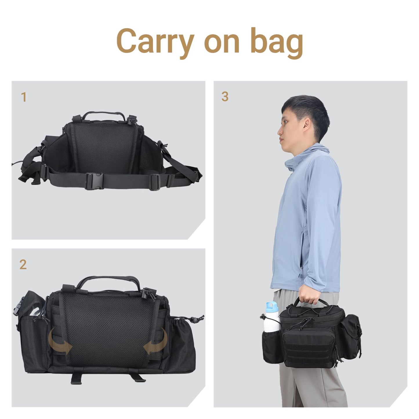 MGFLASHFORCE Tactical Fanny Pack for Men EDC Molle Waist Bag Hip Belt Pouches for Hiking Fishing Climbing Running Cycling Outdoor Sports