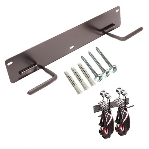 Ecomlively Golf Bag Holder -Golf Bag Wall Mount, Golf Club Storage Organizer for Garage,Golf Bag Storage Rack with PVC Rubber Hooks, Golf Club Organizer for Bag, Wall Hanging Golf Gag Storage, Black