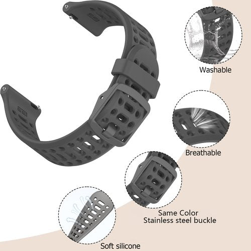 XIDESSEN 2 Pack Silicone Bands Compatible With COROS Pace 3/4,COROS Apex 2 PRO/Pace Pro/Apex PRO/Apex 4 42mm,Sports Beathable Silicone Replacement Watch Strap for Men Women