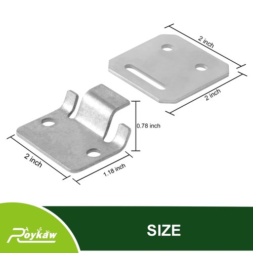 Roykaw Club Car DS Seat Hinge Plate Male & Female Kit for 1979-up Gas/Electric Golf Cart Models, Replaces OEM # 1012412, 1011652