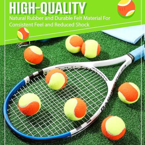 Foilswirl 30 Pack Low Compression Tennis Balls for Beginners & Practice