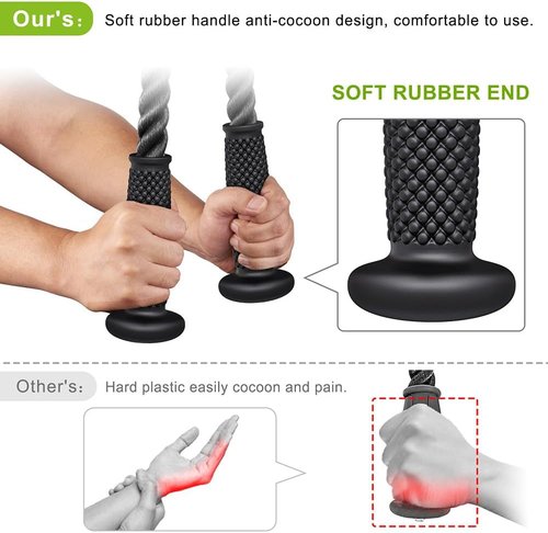 Kipika Tricep Pull Down Attachment - Essential Cable Machine Accessory for Home Gym | Durable Design