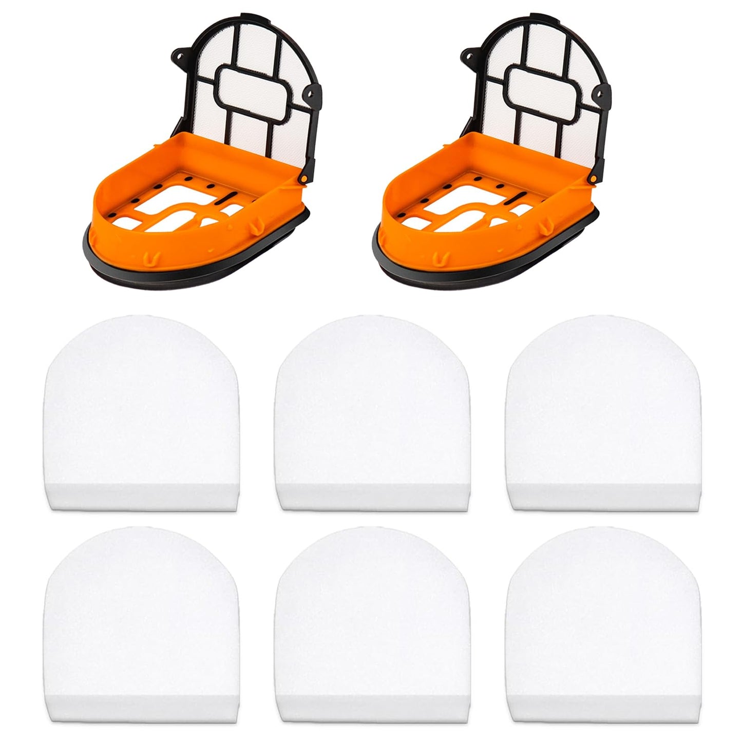 Replacement Foam Filters for Shark WD101 WD201 WD100 WD200 AW302 AW201 AW261 WD160 WD161 AW161 & MessMaster WD261 HydroVac XL 3-in-1 Vacuum Cleaner Parts# WDB1, WDB2, WDFF1, WDFF2, WDB1F2-8Pack