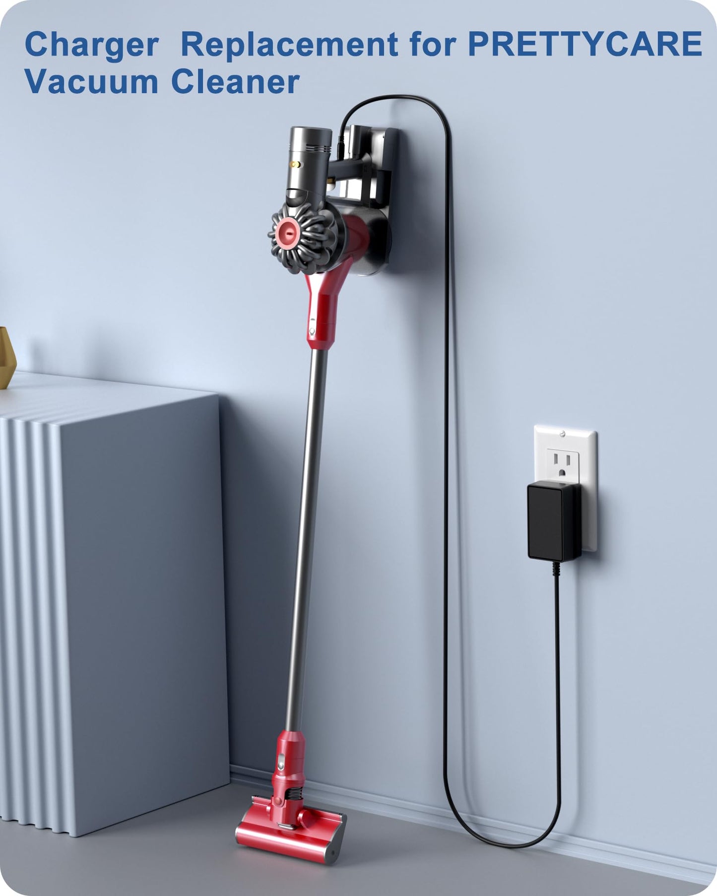 for PRETTYCARE Cordless Vacuum Cleaner Charger Compatible with SPRETTYCARE W100 W200 W300 W400 20KPa 22.2V 180W Power Cord with 5.9FT Power Cord