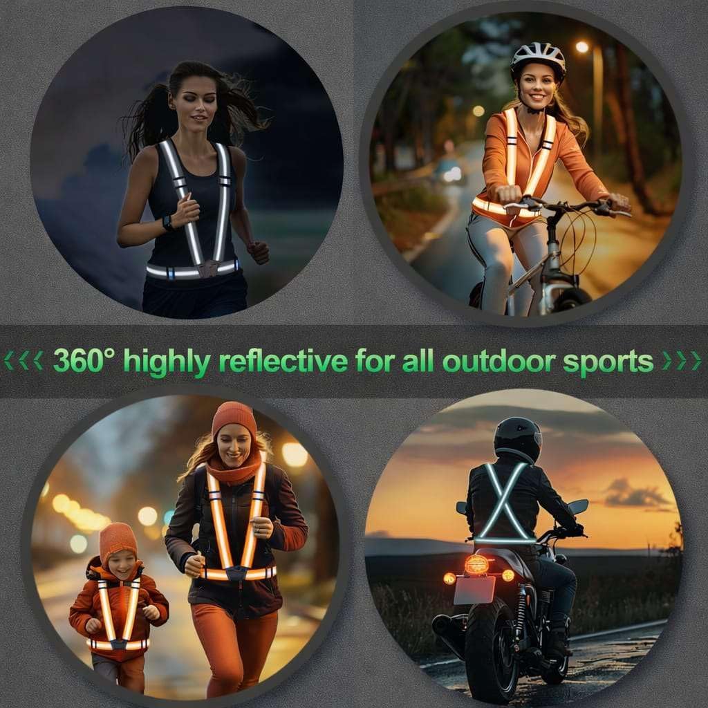 Reflective Vest Running Gear by [Brand Name] - High Visibility Adjustable Safety Vest for Night Jogging, Biking & Walking