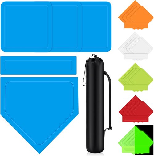 Hiboom Baseball & Softball Base Set - 5 Pieces with Portable Carrying Bag for Backyard Practice