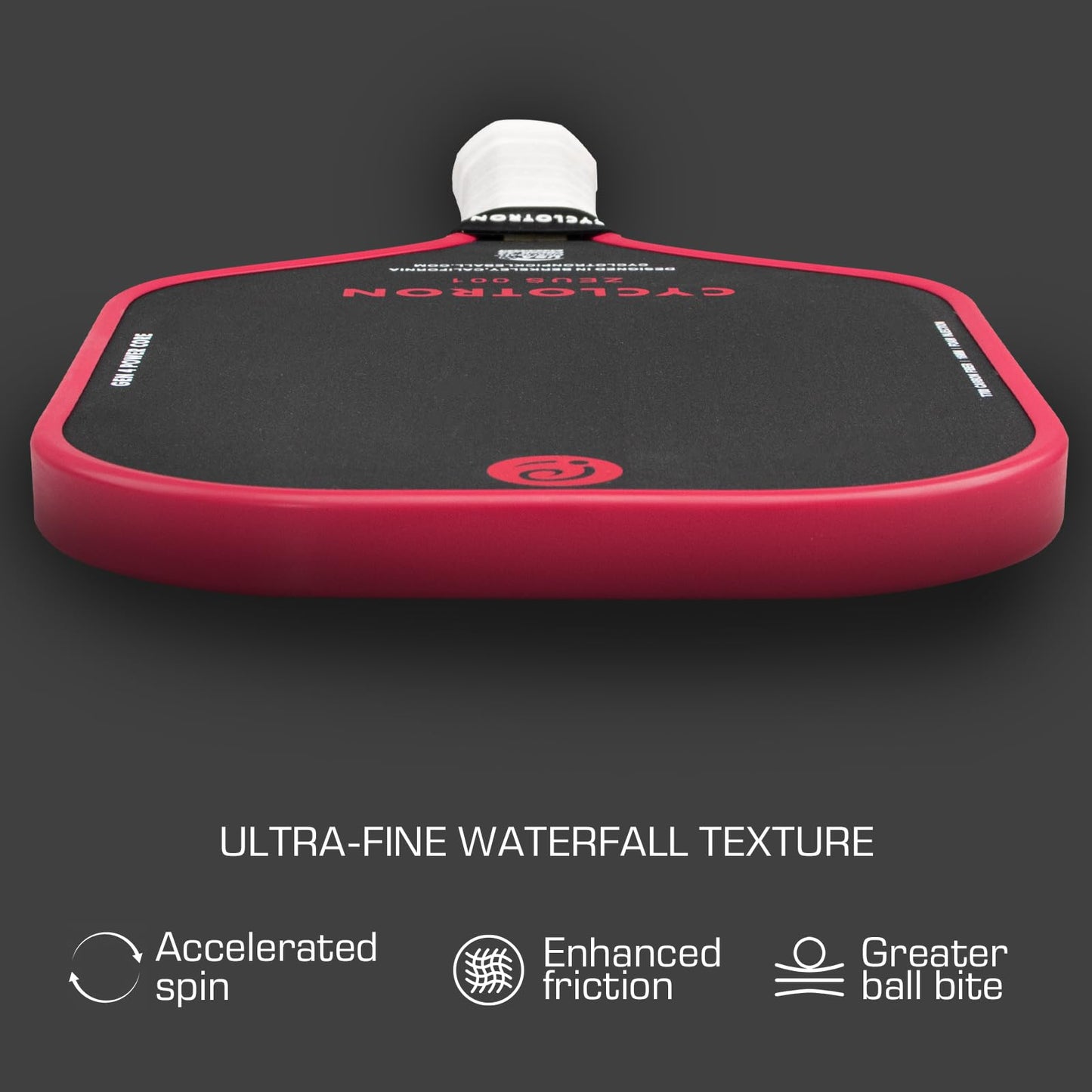 CYCLOTRON ZEUS001 Pickleball Paddle – 16.47” Elongated Shape - GEN4 Polypropylene Core, 3-Layer T700 Carbon Fiber Face - 16mm, Includes Paddle Cover
