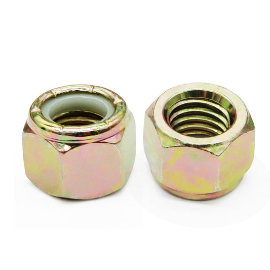 Grade 8 Coarse Lock Nuts, 1/2-13, Piece-20, 1/2"-13 Grade 8 Yellow Zinc Finish Steel Nylon Insert Lock Nut