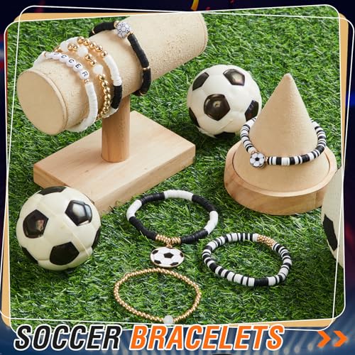 Stackable Heishi Clay Beaded Sports Bracelets - Soccer - 8 Pack