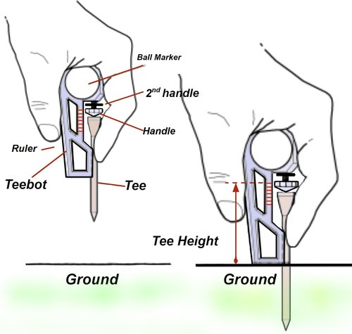 Teebot PRO - Precision Golf Tee Height Setup Tool for Consistent Tee Shots (Graphite Black)