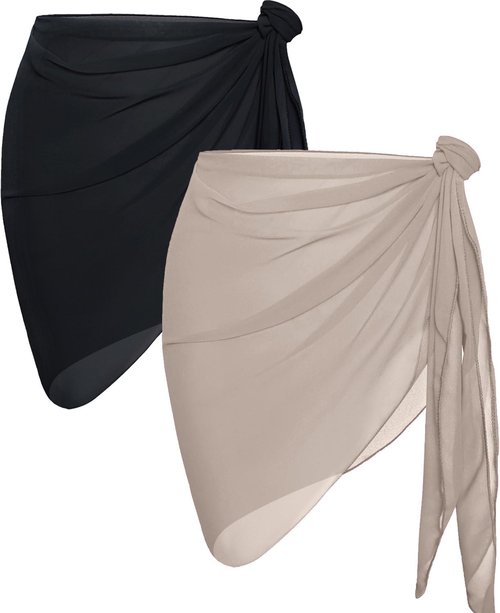 CHICGAL Women’s Beach Sarong Wrap Skirt - Sheer Swimsuit Cover-Up for Bathing Suits | 2 Pieces