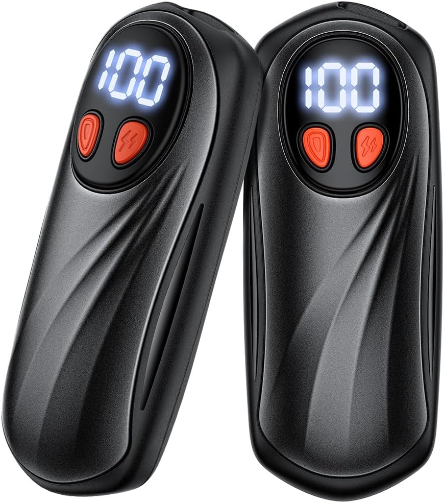 Skiennix Rechargeable Hand Warmers - 6000mAh Electric Heat, 2 Pack, Sleek Silver Design