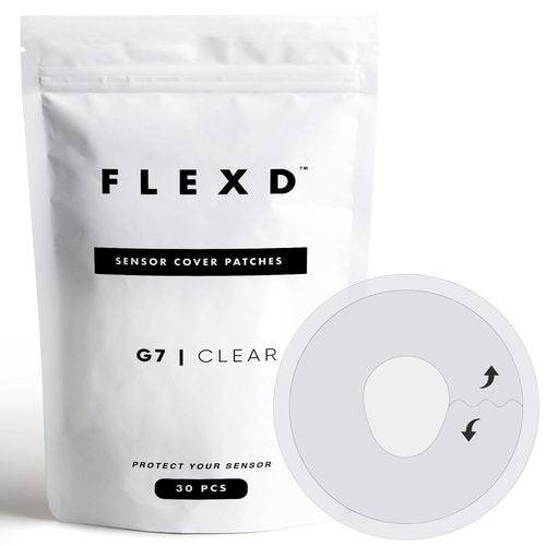 Flexd - Dexcom G7 Over Patches Waterproof (Pack of 30) - Clear Transparent
