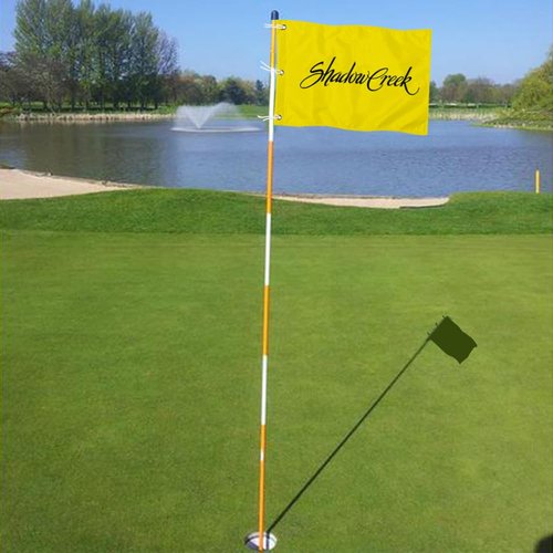 2BUT Shadow Creek Golf Course Las Vegas Golf Club Golf Pin PGA Flag Practic Putting Green Golf Flag For Backyard Garden Double-Sewn 600D Nylon Miniature Pin Flag (20"X13" Grommet)